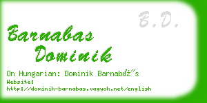 barnabas dominik business card